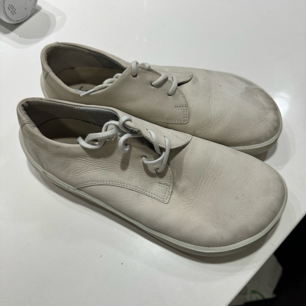 Men's Cream Leather Shoes